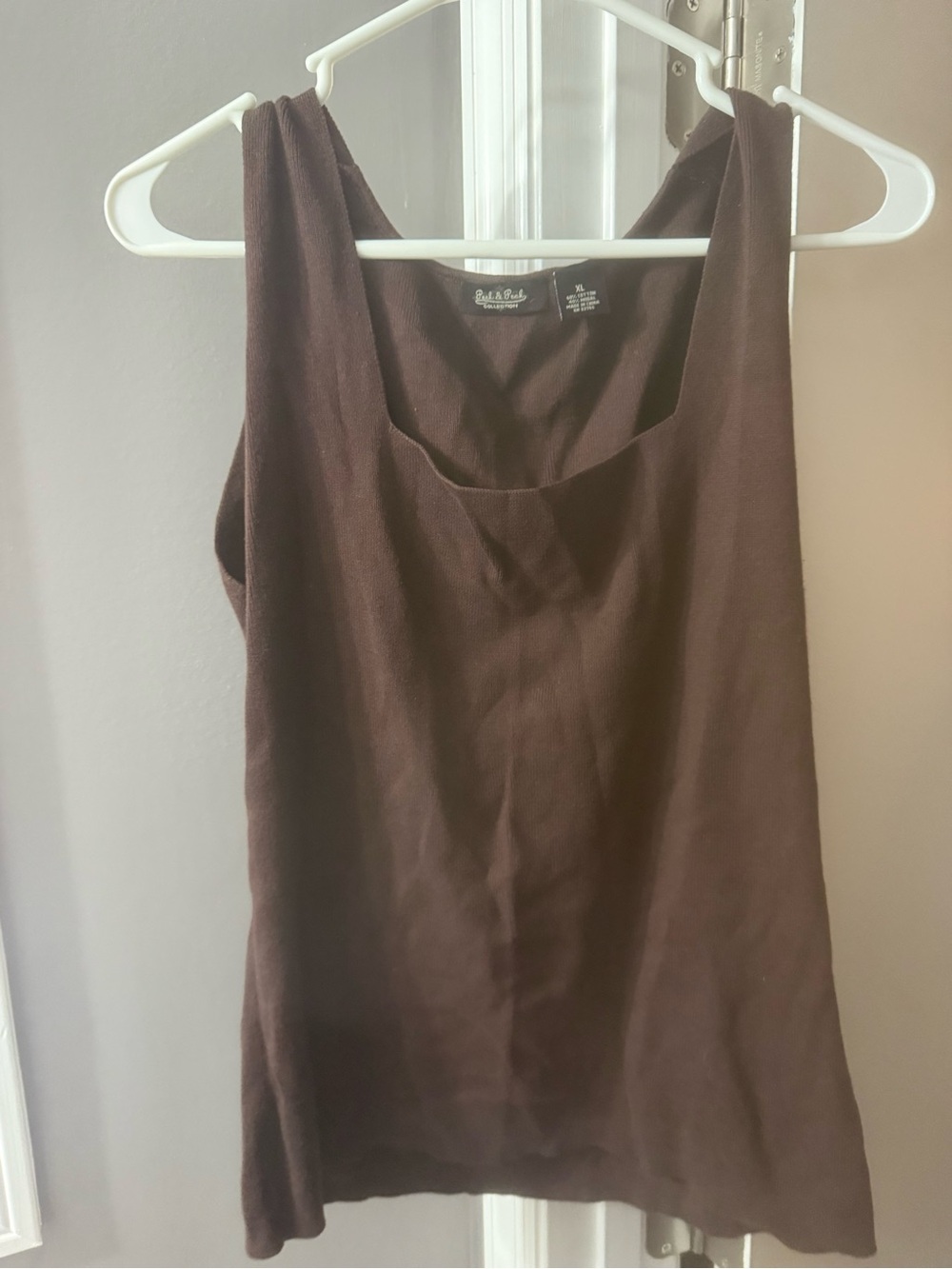 Peck & Peck Brown Scoop Neck Tank Top
